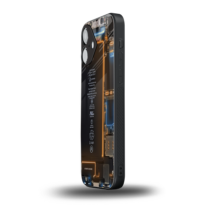 skeleton inside back phone cover | glass case for iphone 16