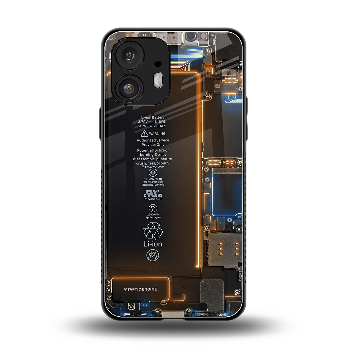 skeleton inside back phone cover | glass case for nothing phone 2