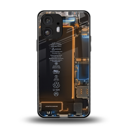 skeleton inside back phone cover | glass case for nothing phone 2