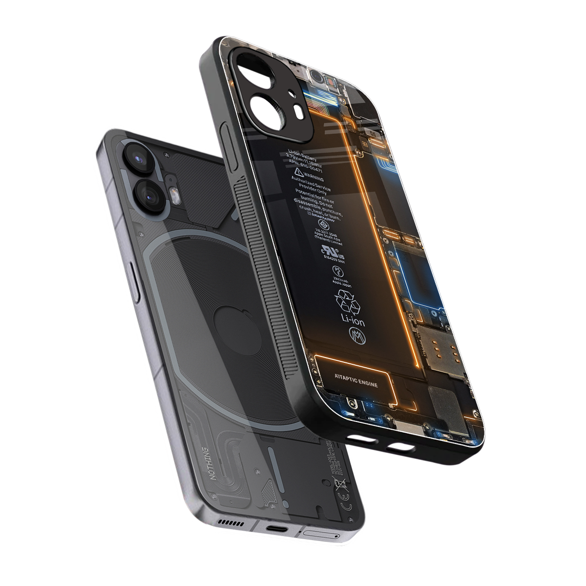 skeleton inside back phone cover | glass case for nothing phone 2