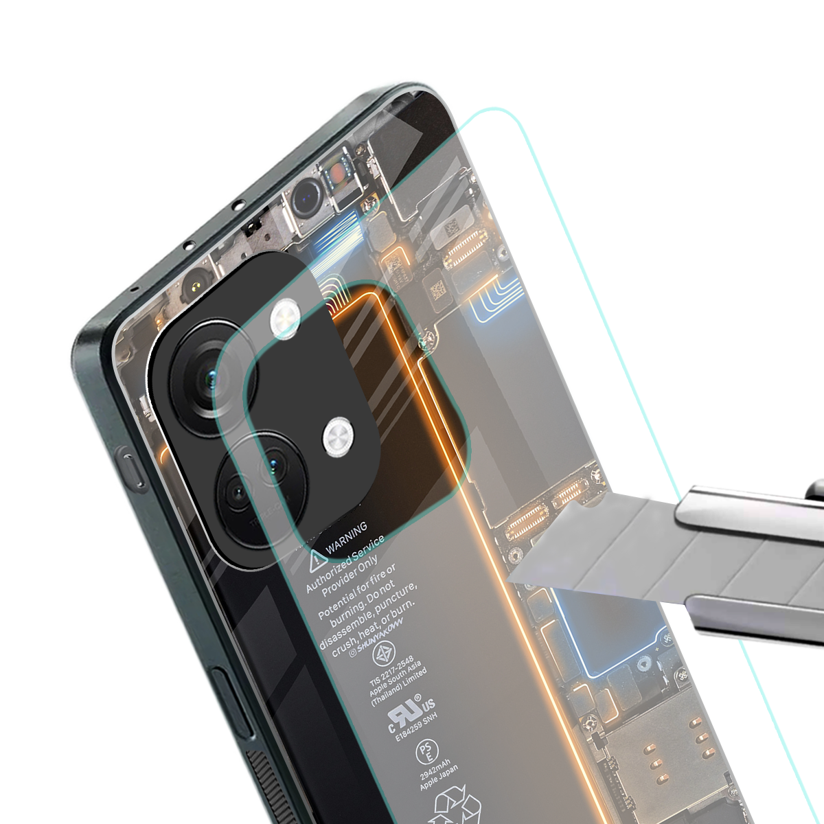 skeleton inside back phone cover | glass case for oneplus nord 3