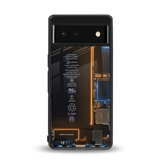 skeleton inside back phone cover | glass case for google pixel 6