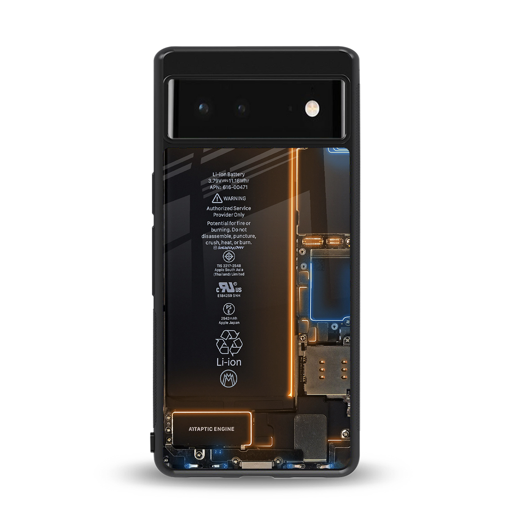 skeleton inside back phone cover | glass case for Google Pixel 6A