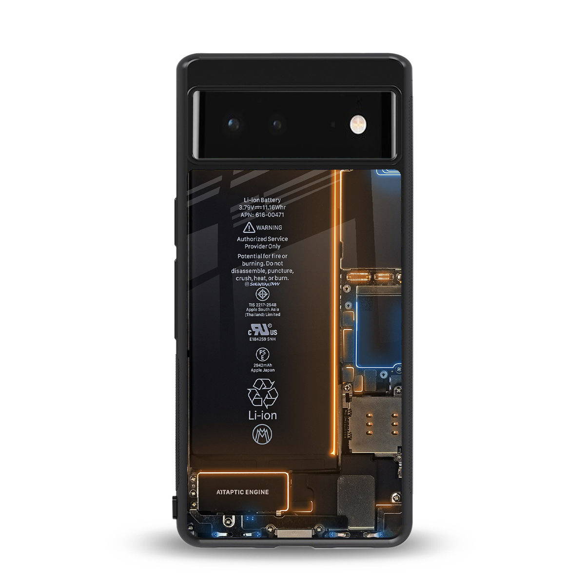 skeleton inside back phone cover | glass case for Google Pixel 6A
