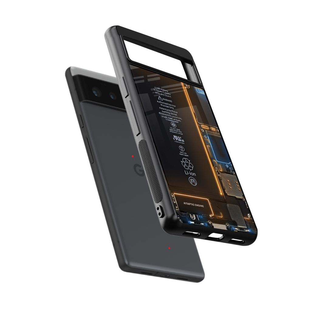 skeleton inside back phone cover | glass case for google pixel 6