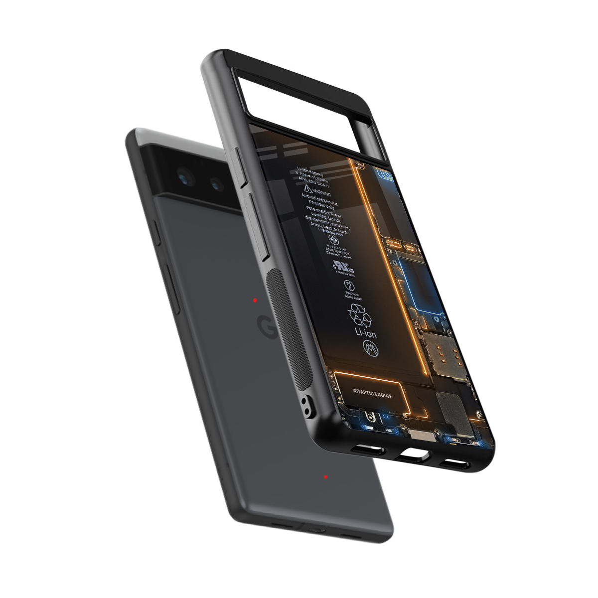 skeleton inside back phone cover | glass case for google pixel 6