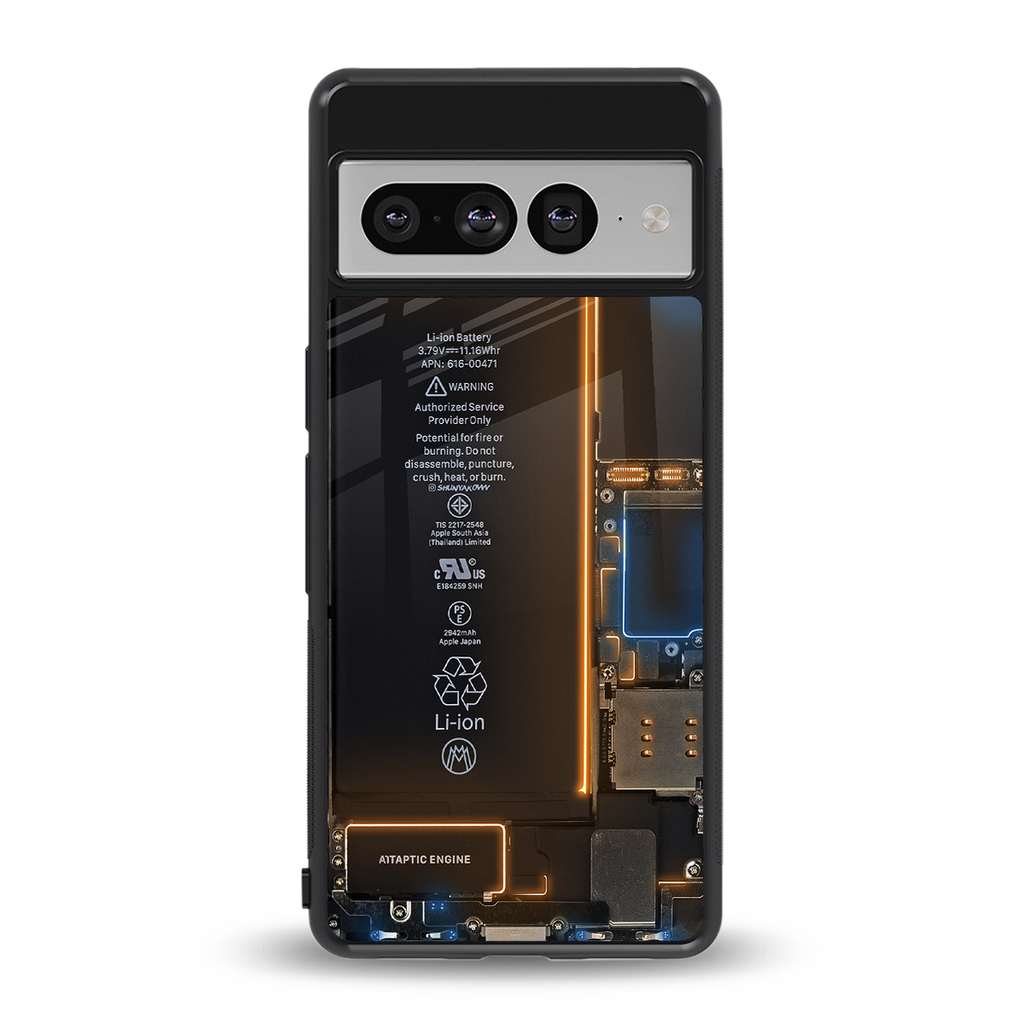 skeleton inside back phone cover | glass case for google pixel 7 pro