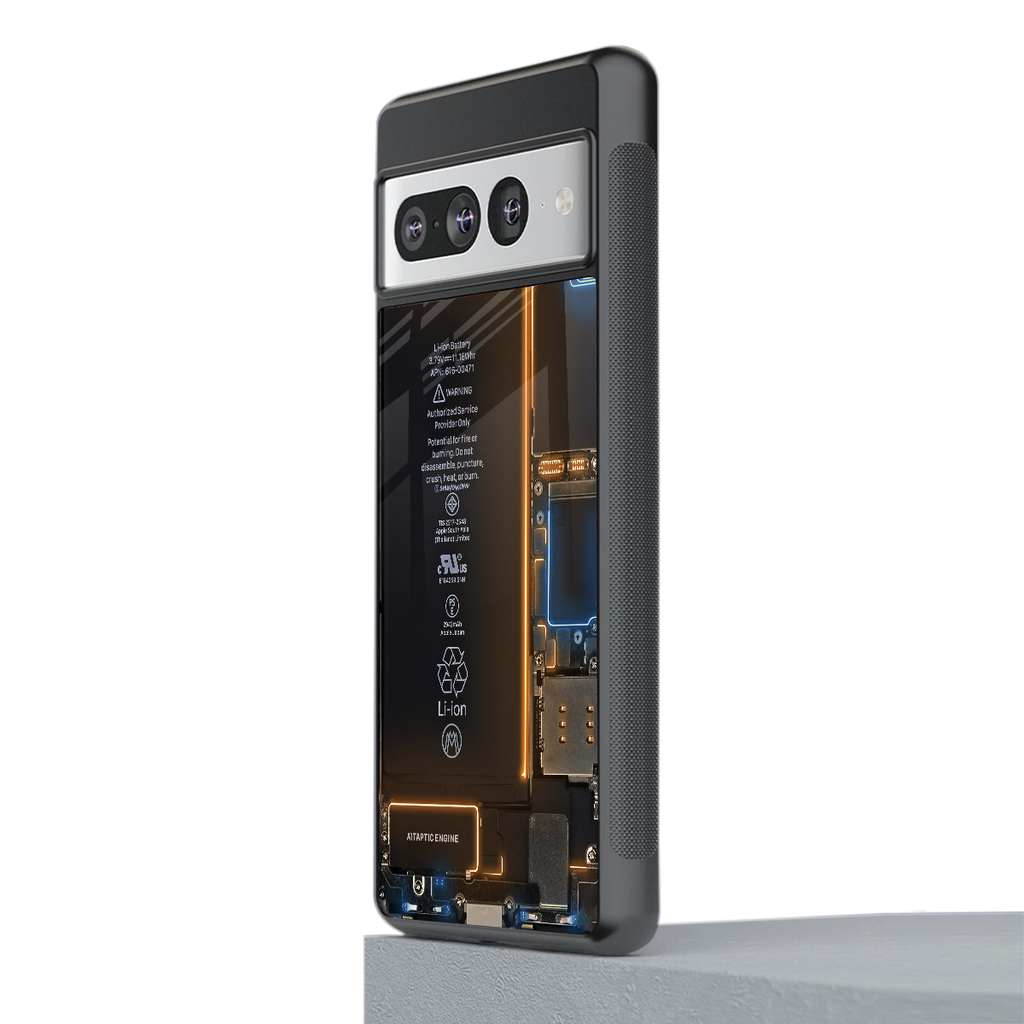 skeleton inside back phone cover | glass case for google pixel 7 pro