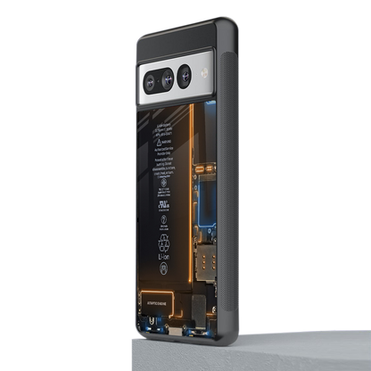 skeleton inside back phone cover | glass case for google pixel 7 pro