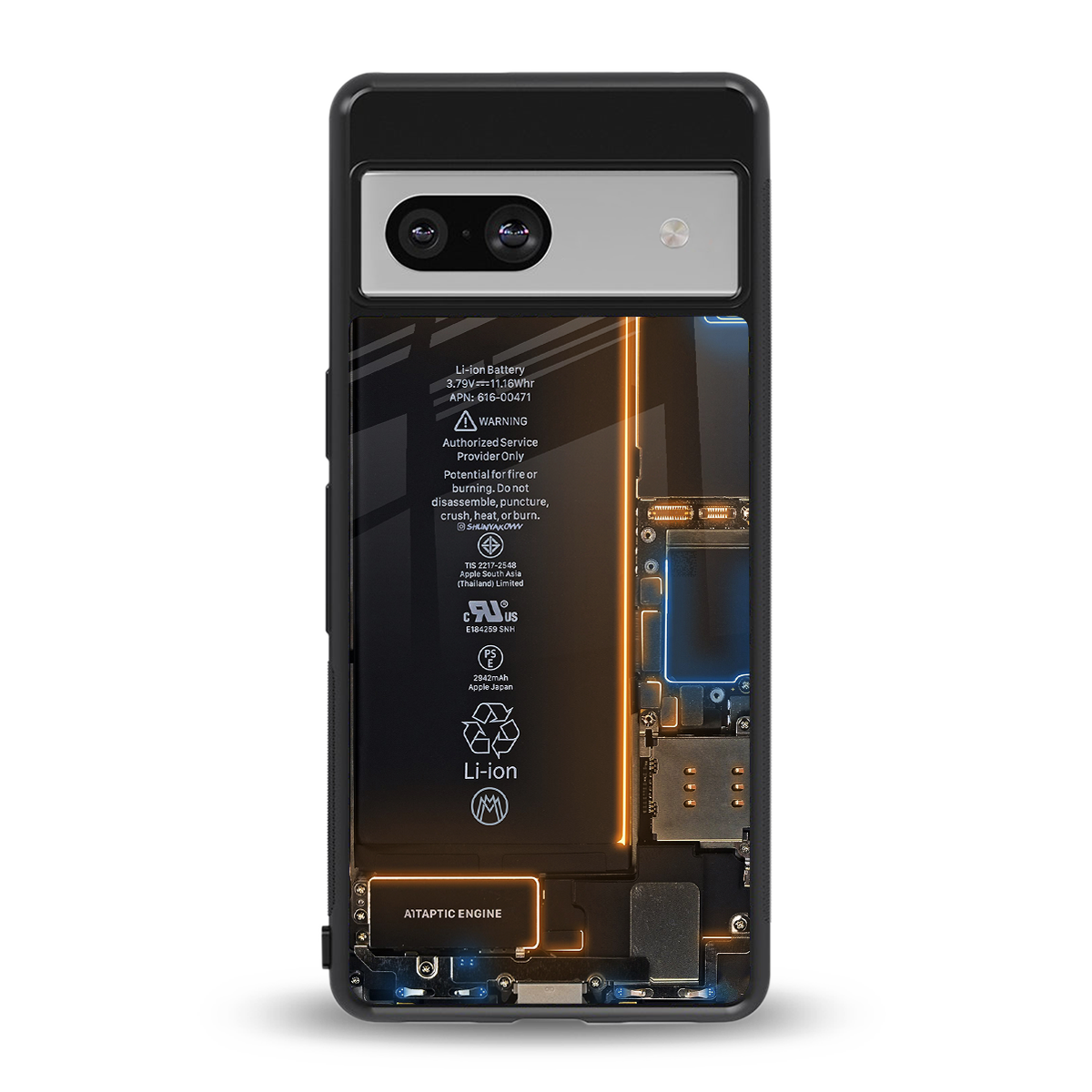 skeleton inside back phone cover | glass case for Google Pixel 7A