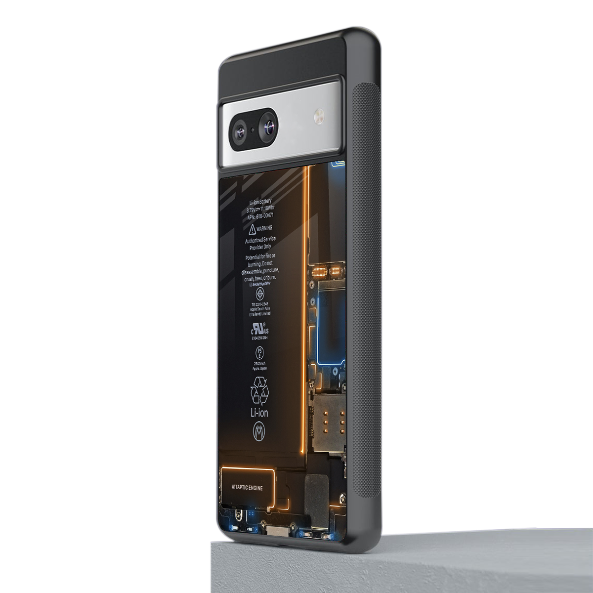 skeleton inside back phone cover | glass case for Google Pixel 7A