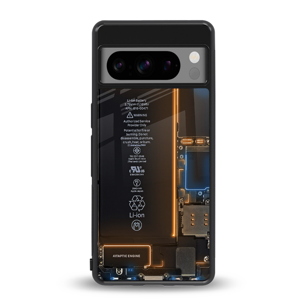 skeleton inside back phone cover | glass case for google pixel 8 pro