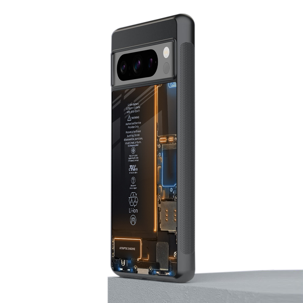 skeleton inside back phone cover | glass case for google pixel 8 pro