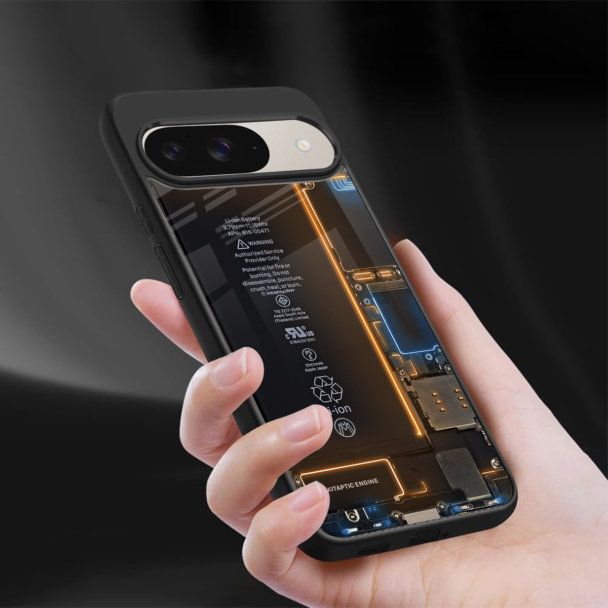 skeleton inside back phone cover | glass case for google pixel 9