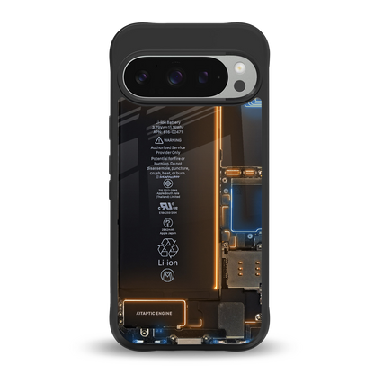 skeleton inside back phone cover | glass case for google pixel 9 pro xl