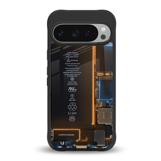 skeleton inside back phone cover | glass case for google pixel 9 pro xl