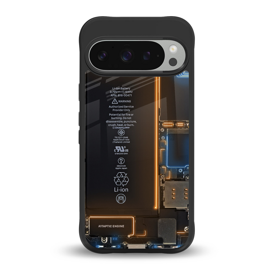 skeleton inside back phone cover | glass case for google pixel 9 pro