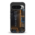 skeleton inside back phone cover | glass case for google pixel 9 pro