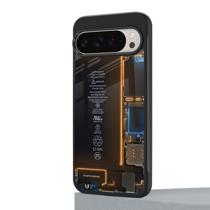 skeleton inside back phone cover | glass case for google pixel 9 pro xl