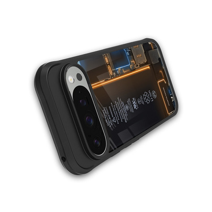 skeleton inside back phone cover | glass case for google pixel 9 pro xl