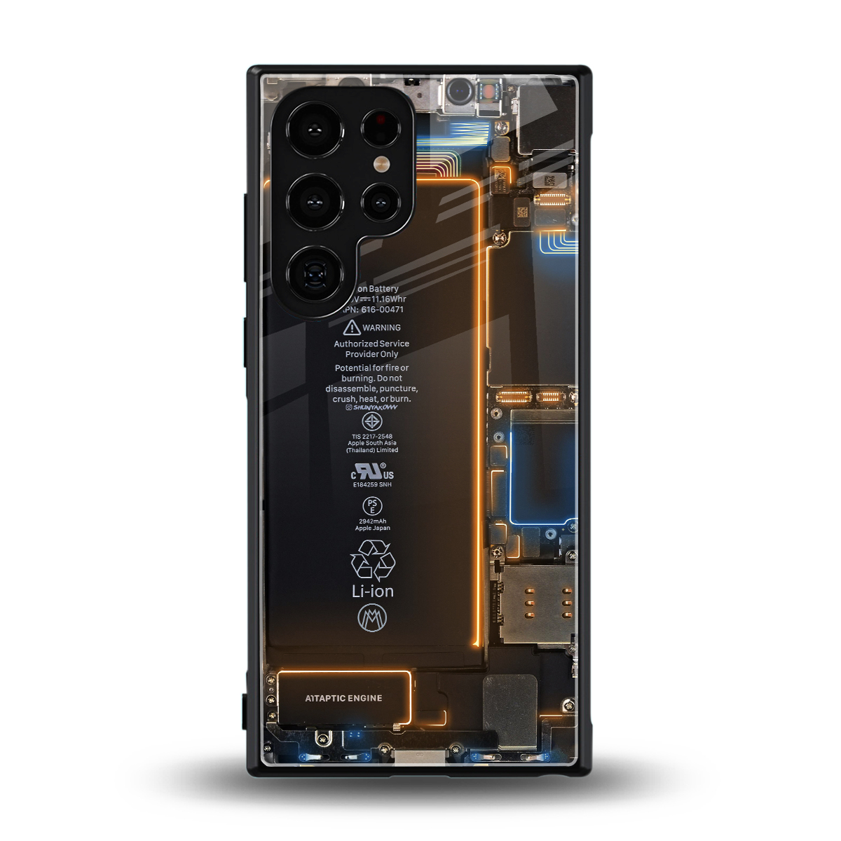 skeleton inside back phone cover | glass case for samsung galaxy s24 ultra
