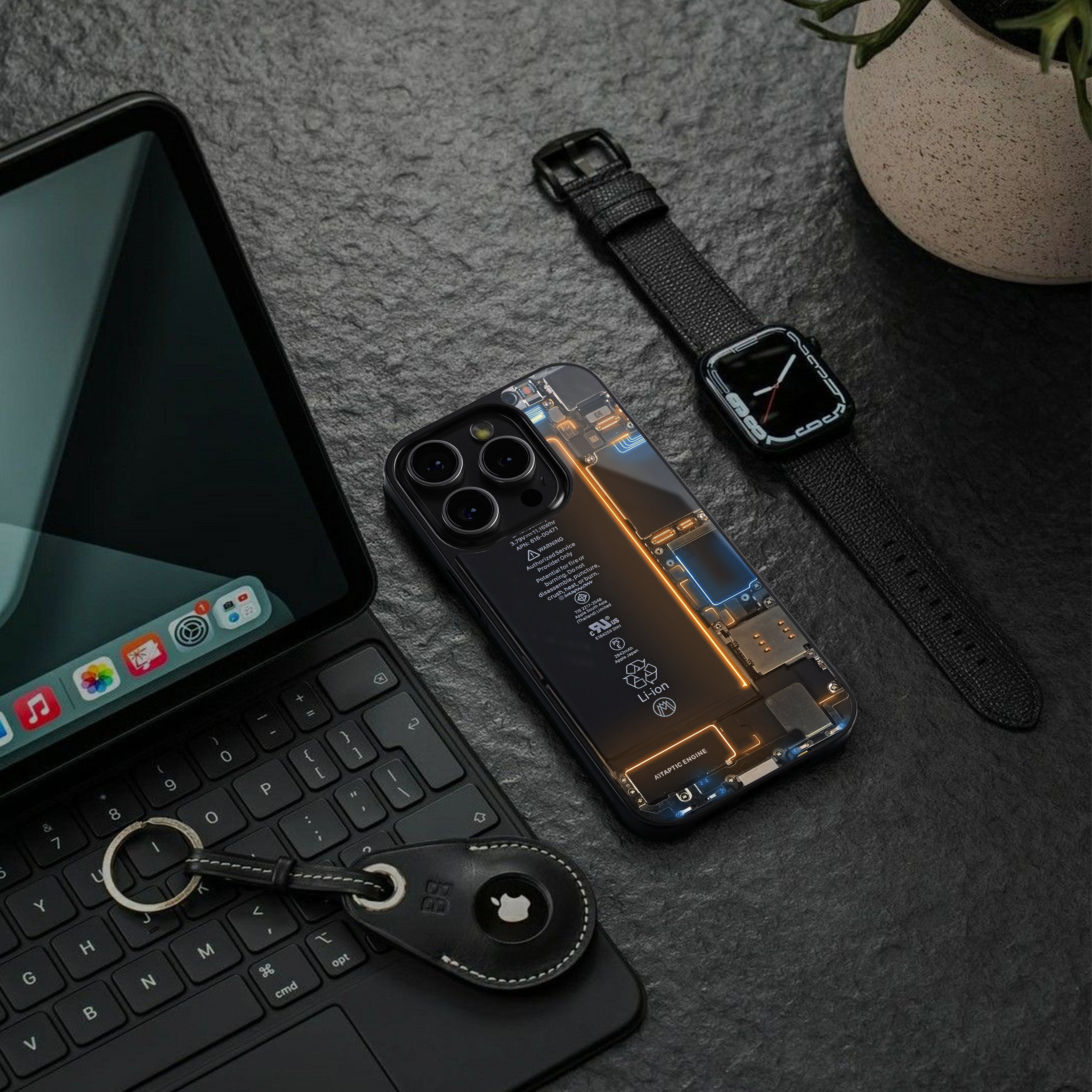 skeleton inside back phone cover | glass case for iphone 16