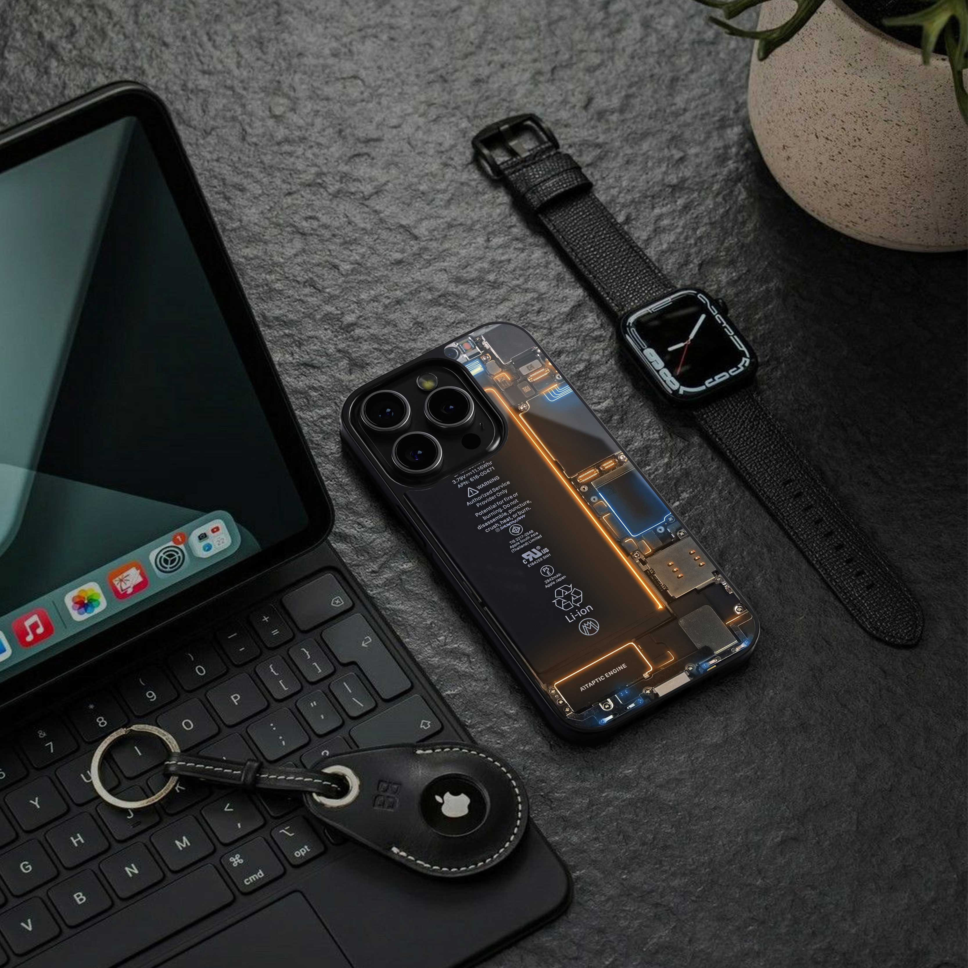 skeleton inside back phone cover | glass case for iphone 13 pro