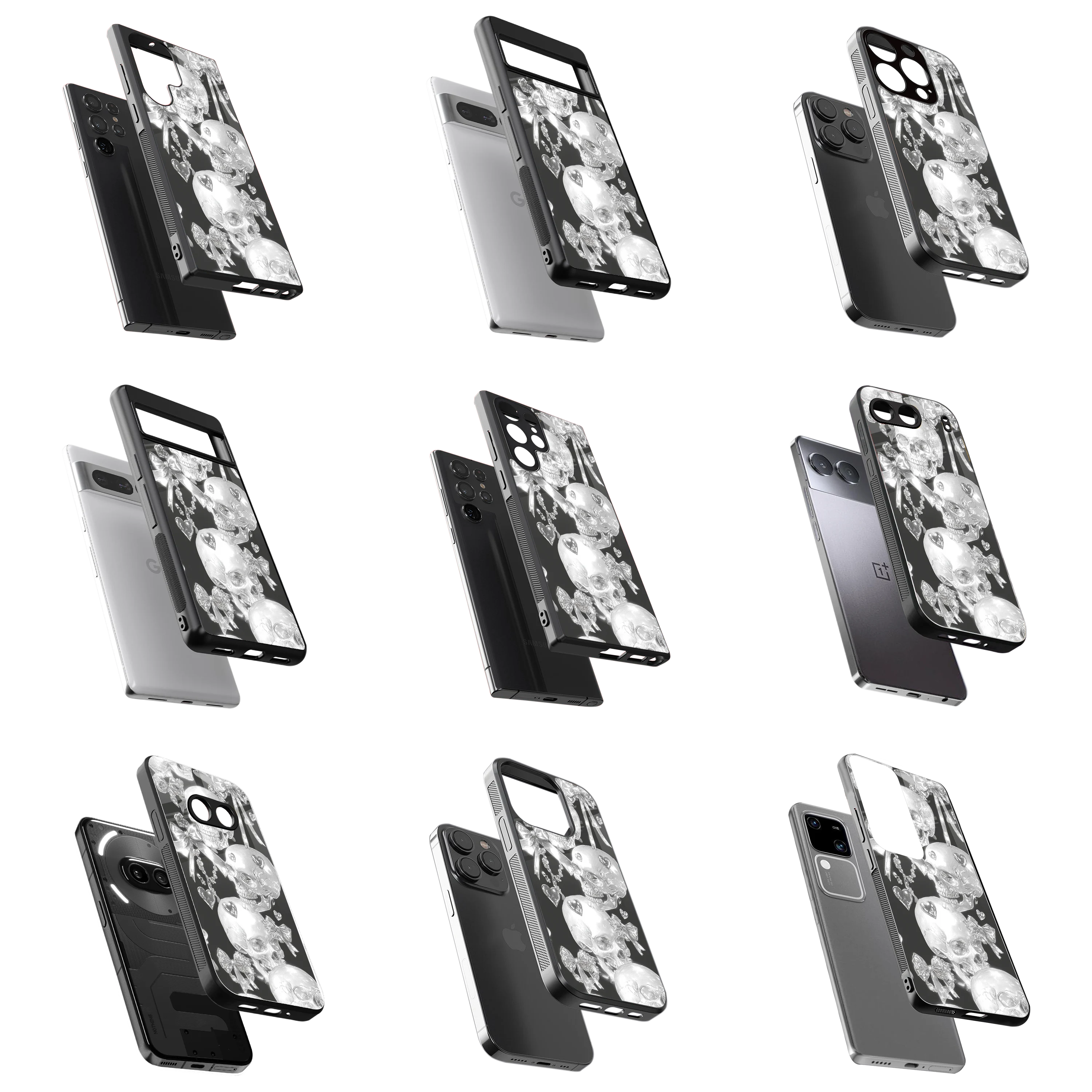 Durable Glass Back Mobile Case for iPhone, Samsung, OnePlus, Google Pixel, Redmi, Vivo, Oppo
