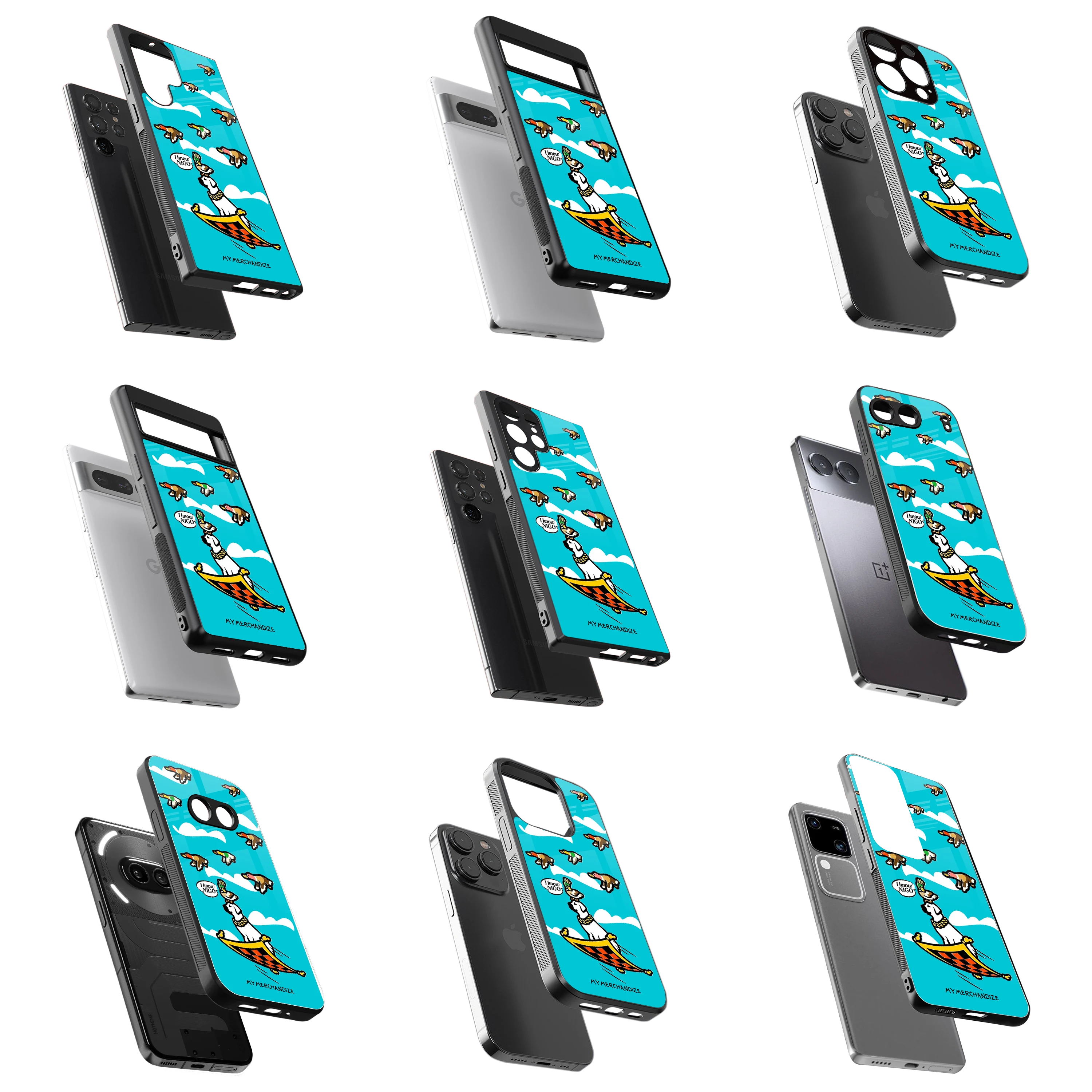 Durable Glass Back Mobile Case for iPhone, Samsung, OnePlus, Google Pixel, Redmi, Vivo, Oppo