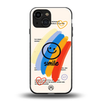 smile colourful back phone cover | glass case for iphone 13 mini