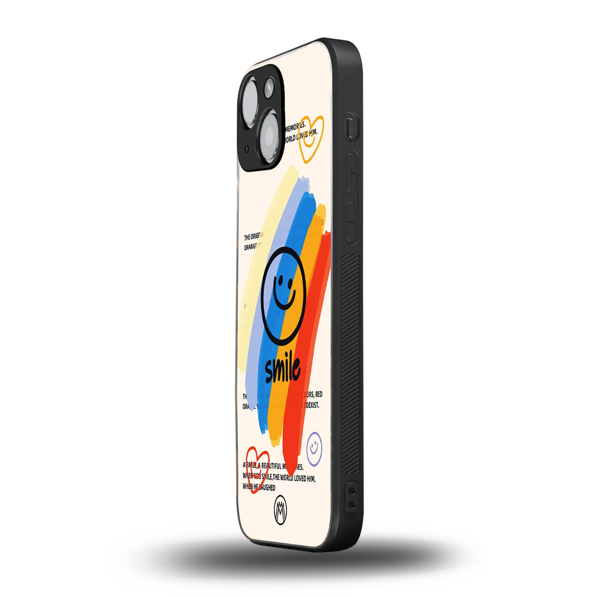 smile colourful back phone cover | glass case for iphone 13 mini