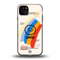 smile colourful back phone cover | glass case for iphone 14 plus