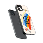 smile colourful back phone cover | glass case for iphone 14 plus