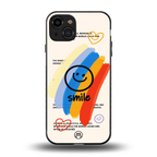 smile colourful back phone cover | glass case for iphone 15