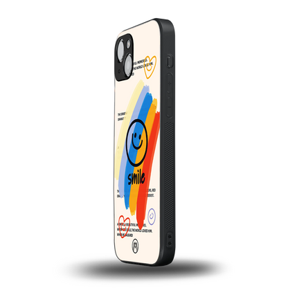 smile colourful back phone cover | glass case for iphone 14
