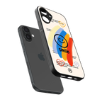 smile colourful back phone cover | glass case for iphone 16 plus