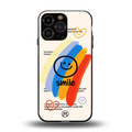 smile colourful back phone cover | glass case for iphone 16 pro max