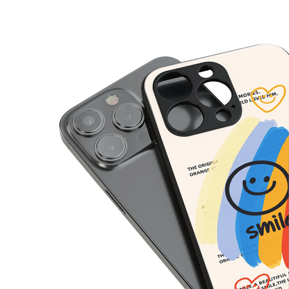 smile colourful back phone cover | glass case for iphone 15 pro