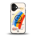 smile colourful back phone cover | glass case for iphone 16