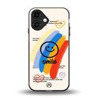 smile colourful back phone cover | glass case for iphone 16
