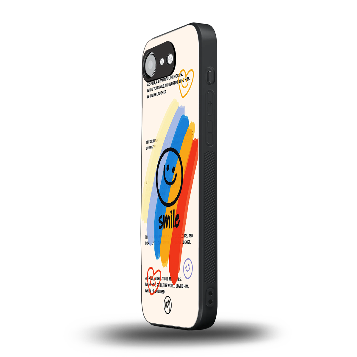smile colourful back phone cover | glass case for iphone 16e