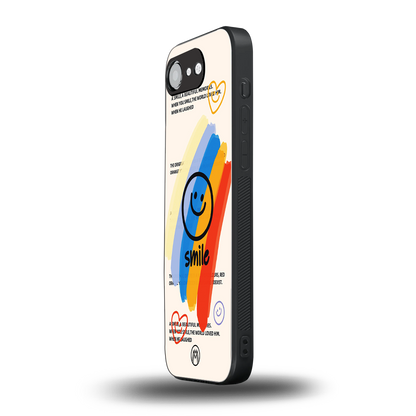 smile colourful back phone cover | glass case for iphone 16e