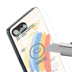 smile colourful back phone cover | glass case for iphone 16e