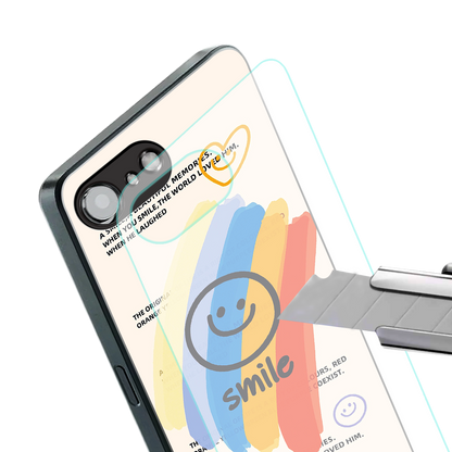 smile colourful back phone cover | glass case for iphone 16e