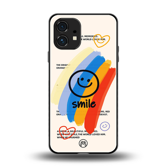 smile colourful back phone cover | glass case for nothing phone 1