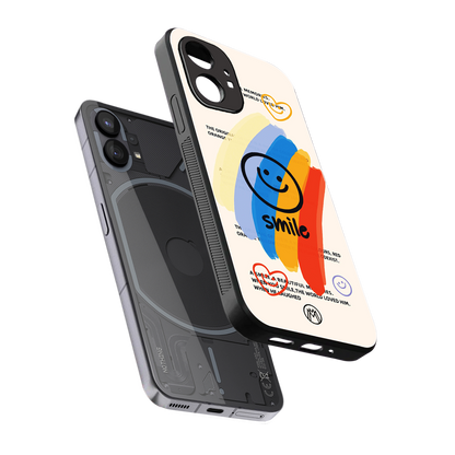 smile colourful back phone cover | glass case for nothing phone 1