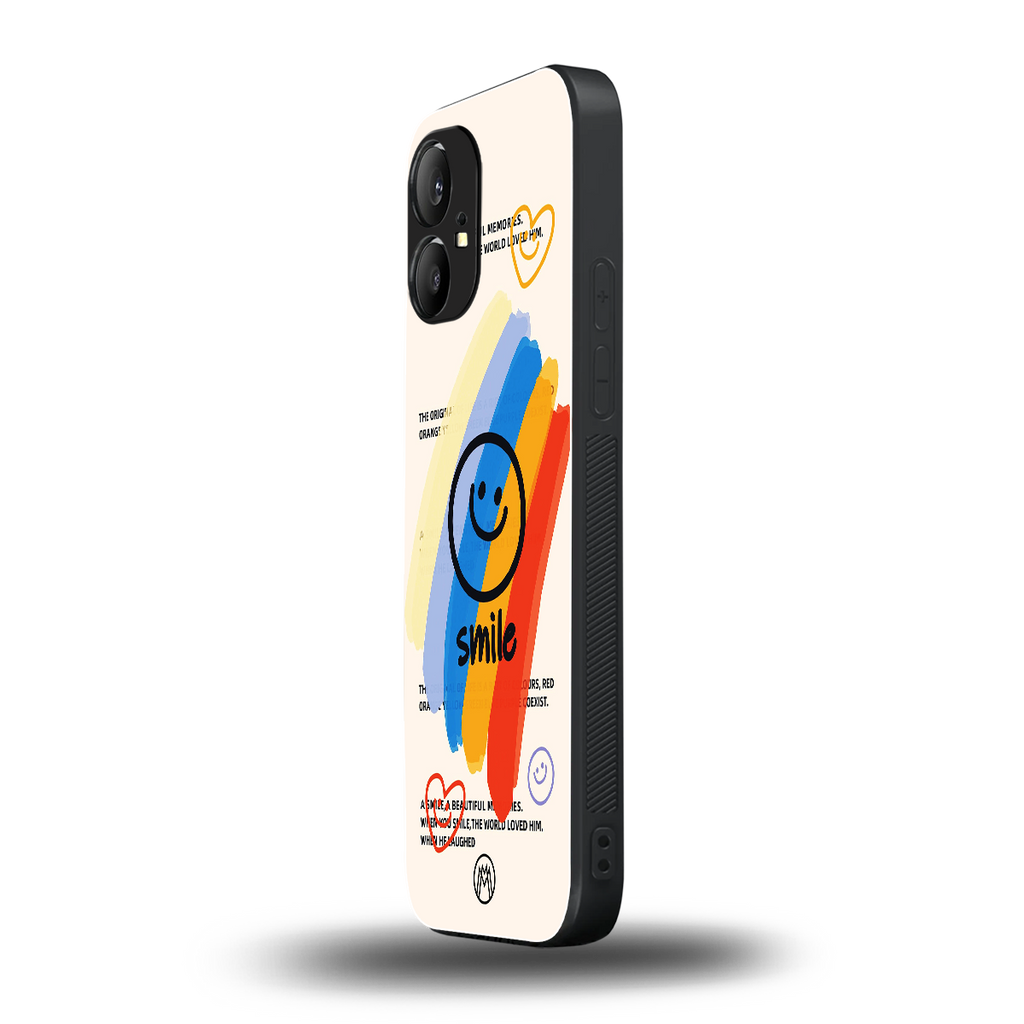 smile colourful back phone cover | glass case for nothing phone 1