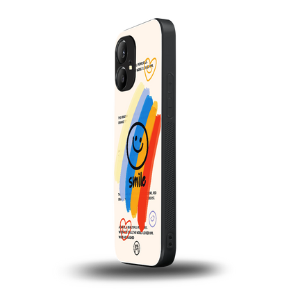 smile colourful back phone cover | glass case for nothing phone 1