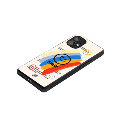 smile colourful back phone cover | glass case for nothing phone 1