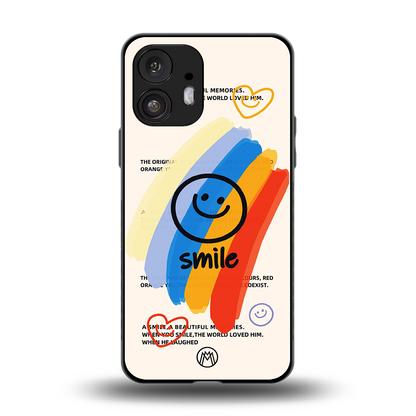 smile colourful back phone cover | glass case for nothing phone 2